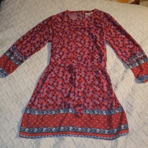 Loft red floral dress NWT